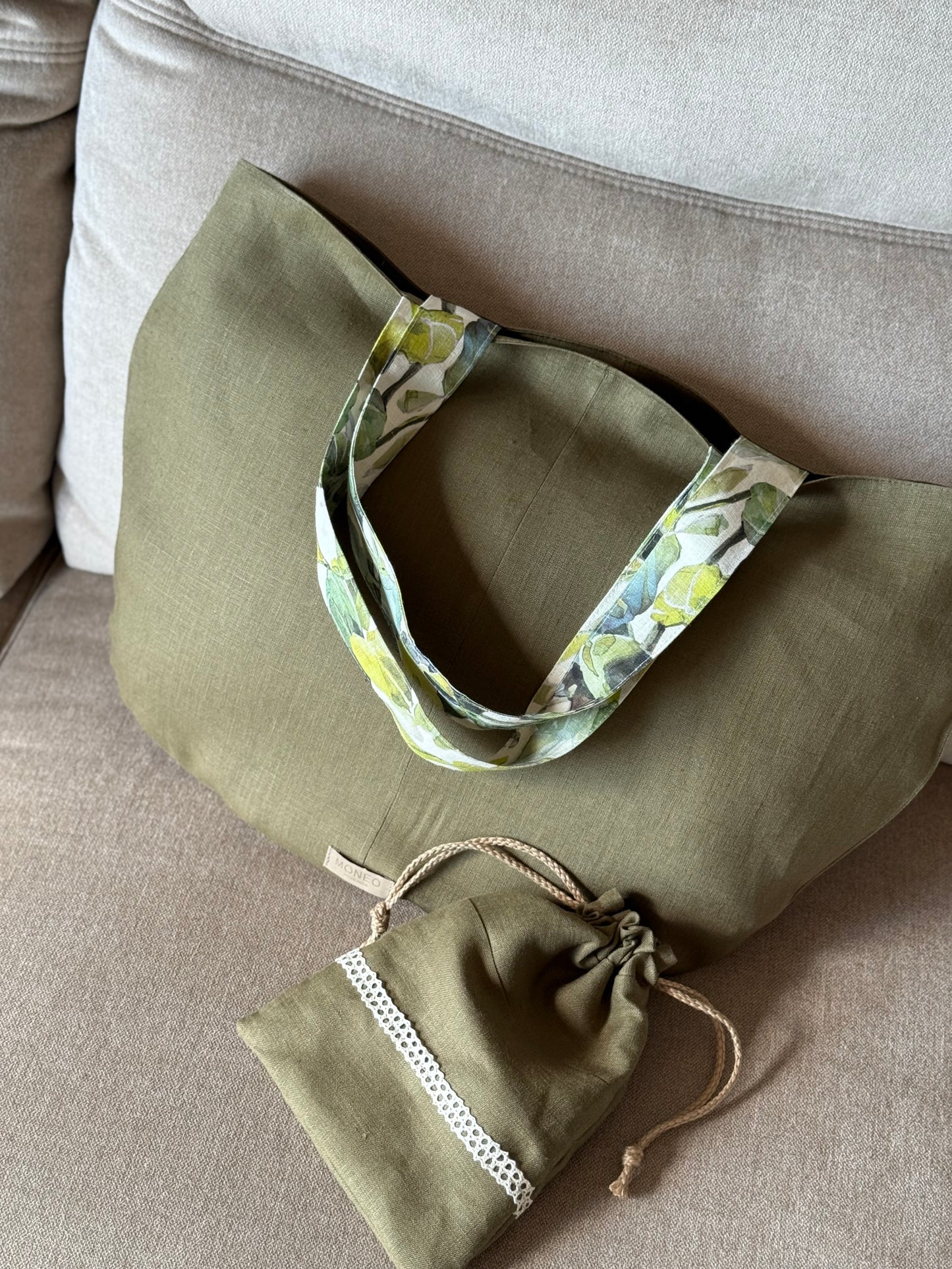 LINEN MOSS TOTE