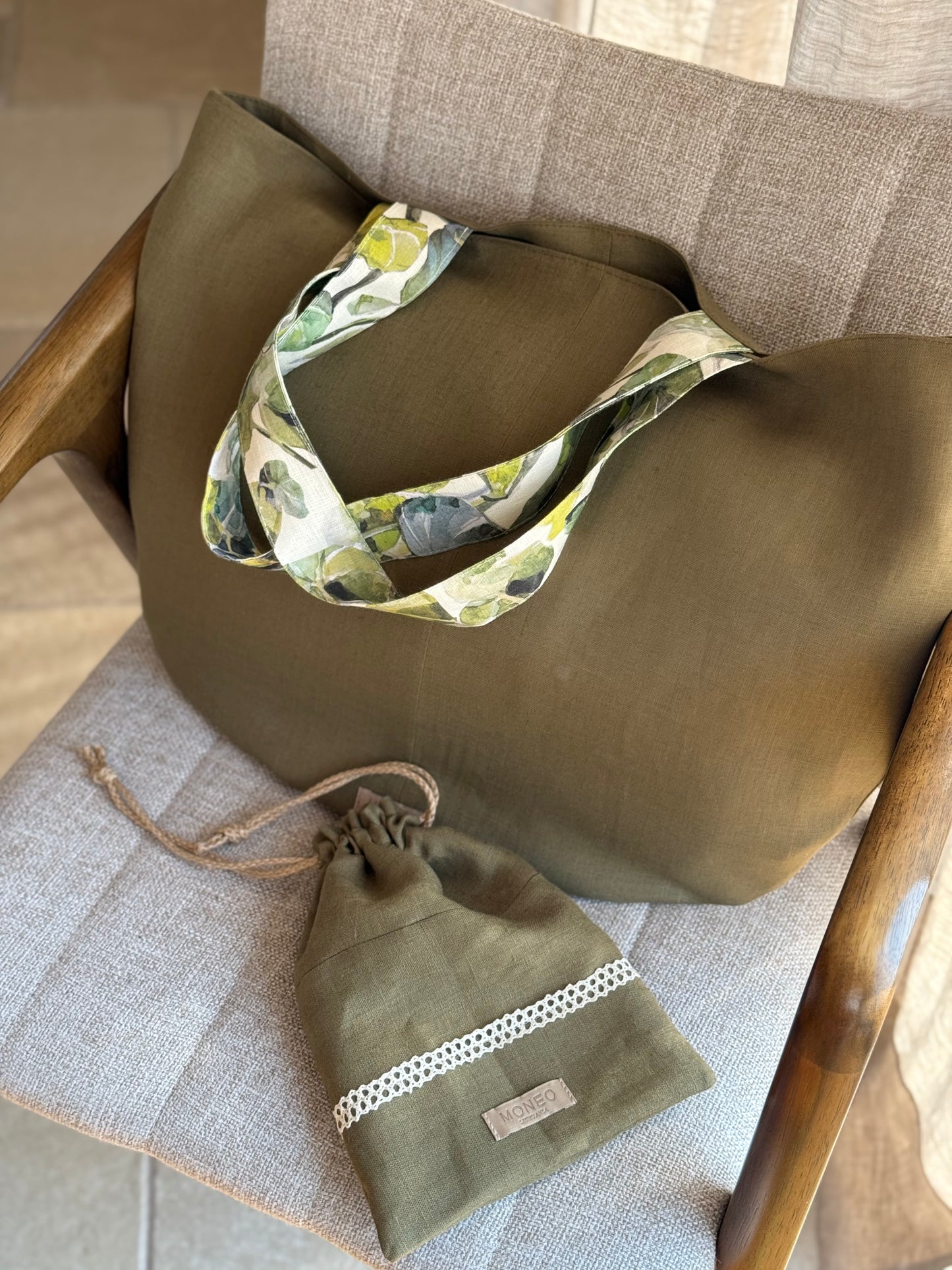 LINEN MOSS TOTE
