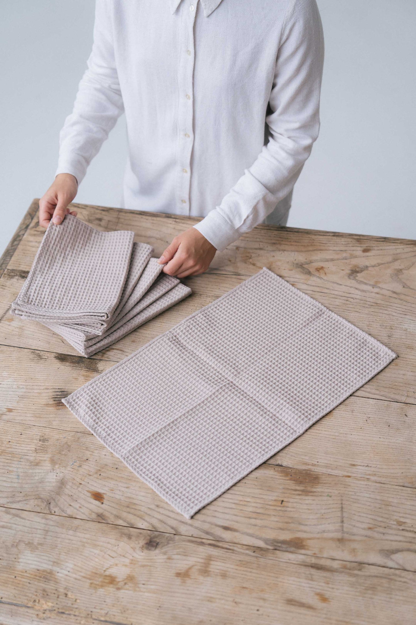 WAFFLE KITCHEN TOWEL SET 6pc