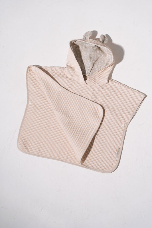 KIDS PONCHO Beige\Grey