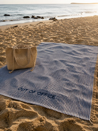 Beach Blanket “ OUT OF OFFICE” BLUE