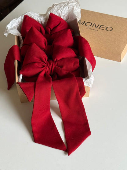 Handmade Burgundy Christmas Bow  3pc