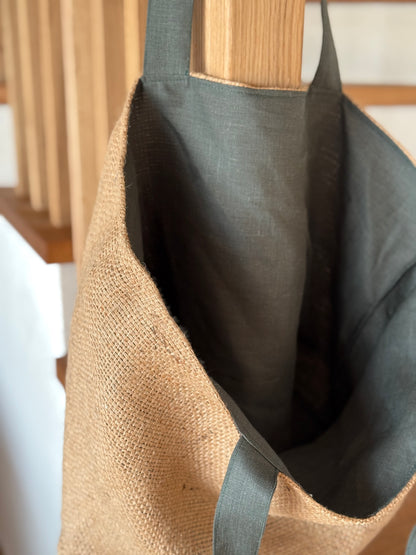 AQUAMARINE LINEN TOTE