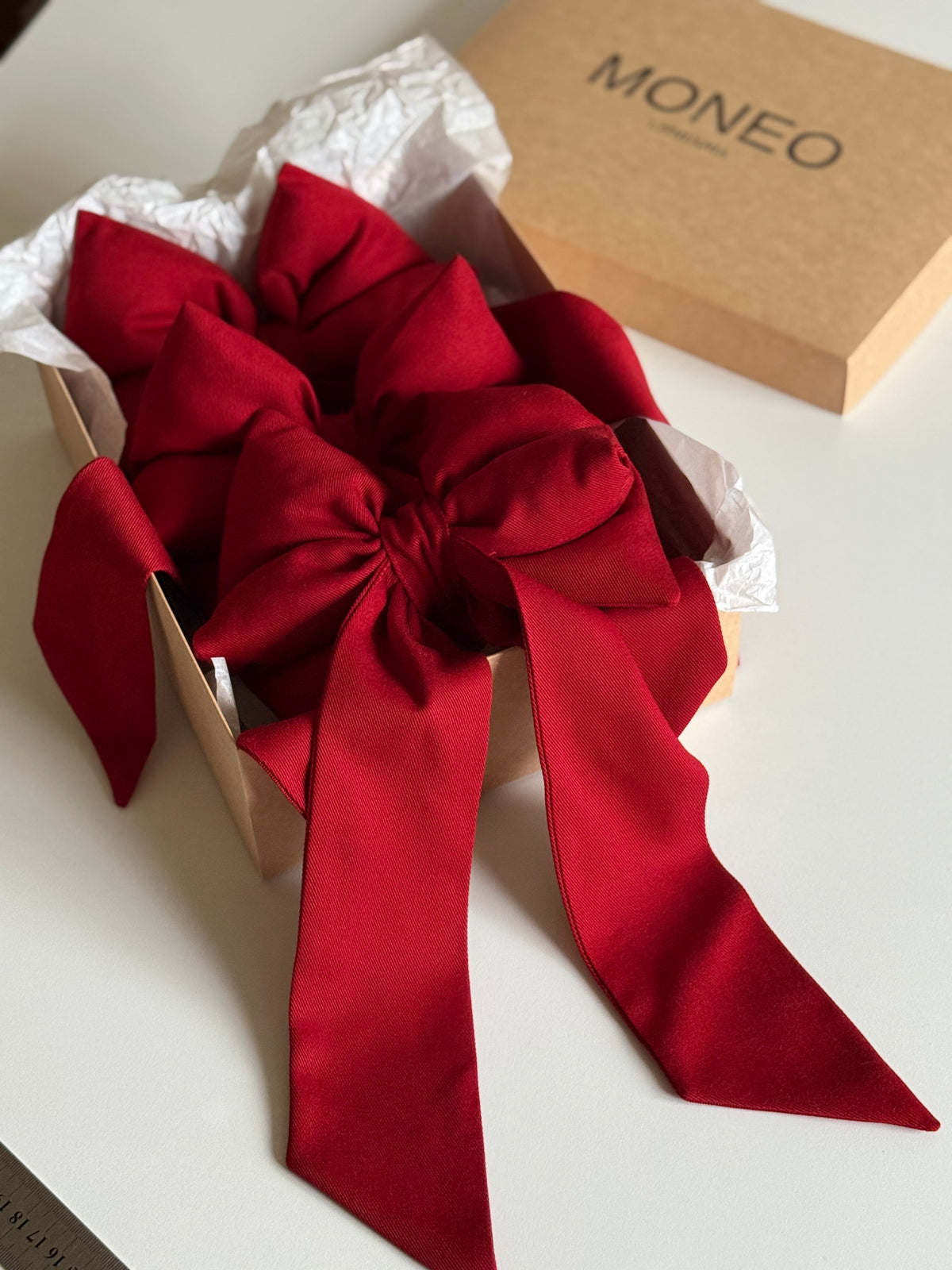 Handmade Burgundy Christmas Bow  3pc