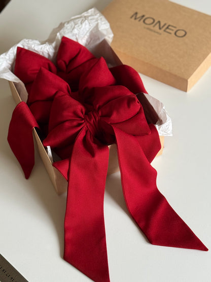 Handmade Burgundy Christmas Bow  3pc