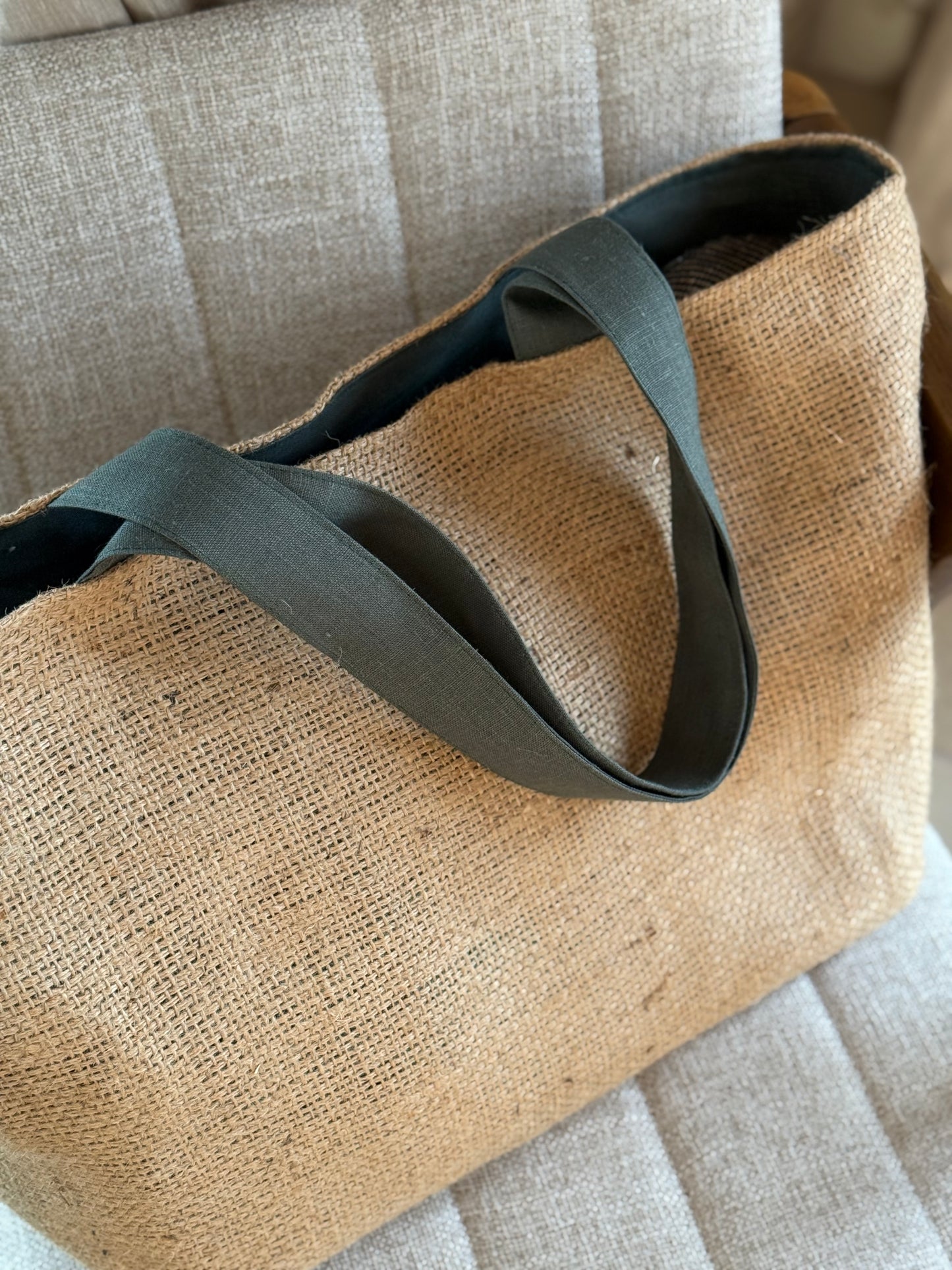 AQUAMARINE LINEN TOTE