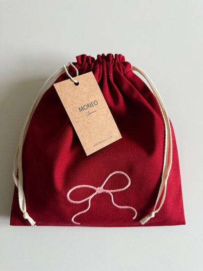 TOWEL WITH DUCK + RED BAG