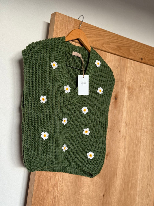 GREEN KNITTED VEST