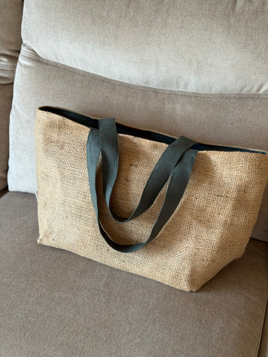 AQUAMARINE LINEN TOTE