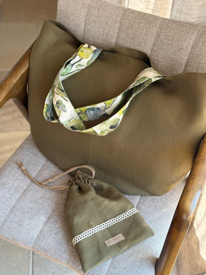 LINEN MOSS TOTE
