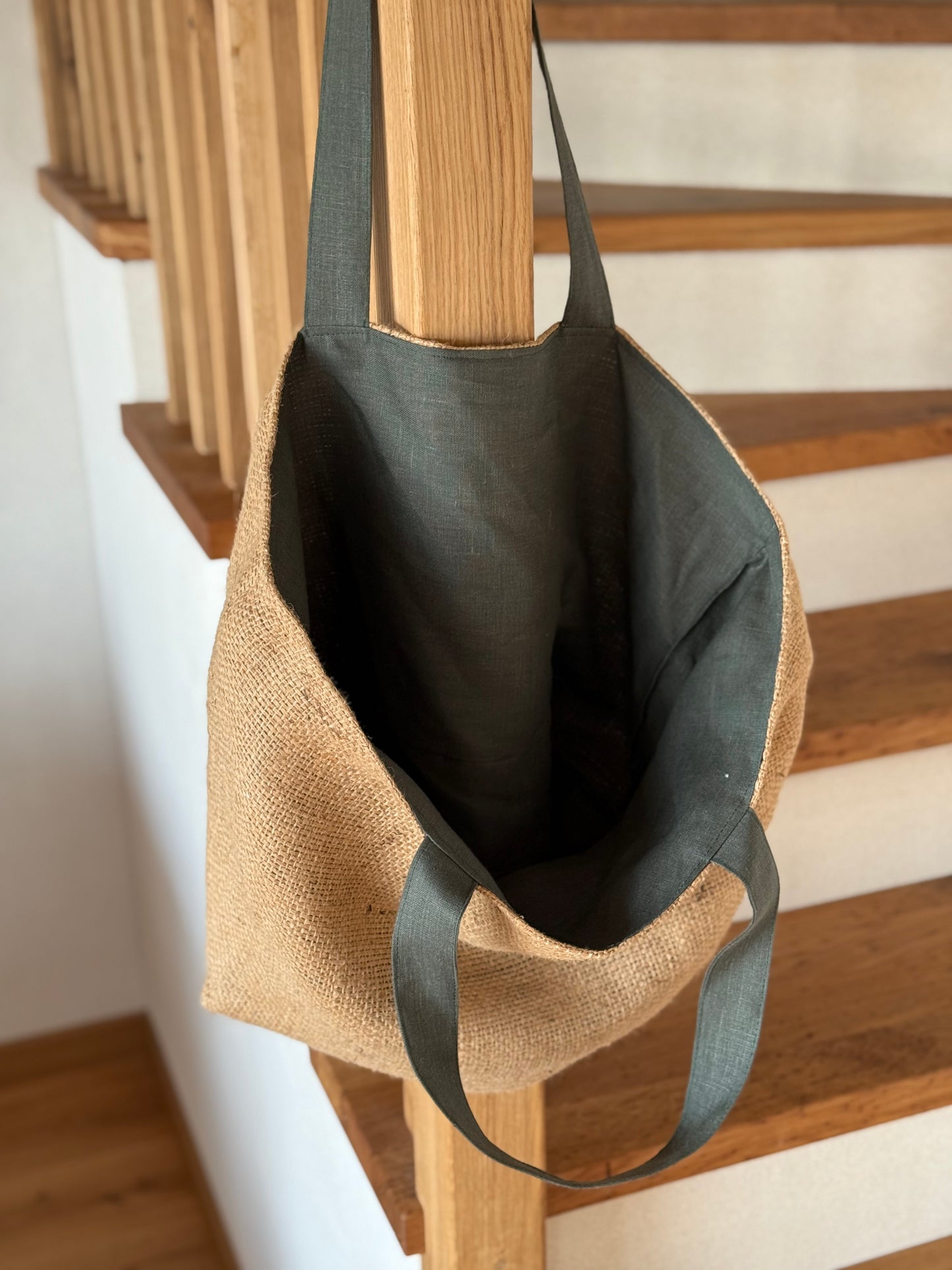 AQUAMARINE LINEN TOTE