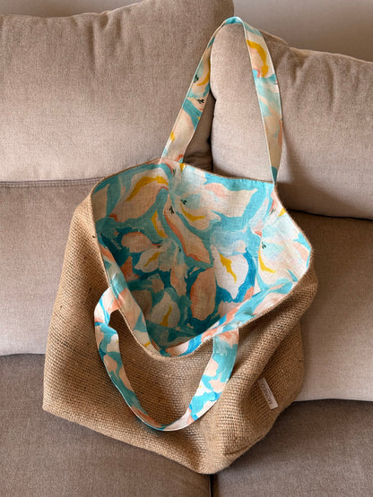 LINEN SKY TOTE