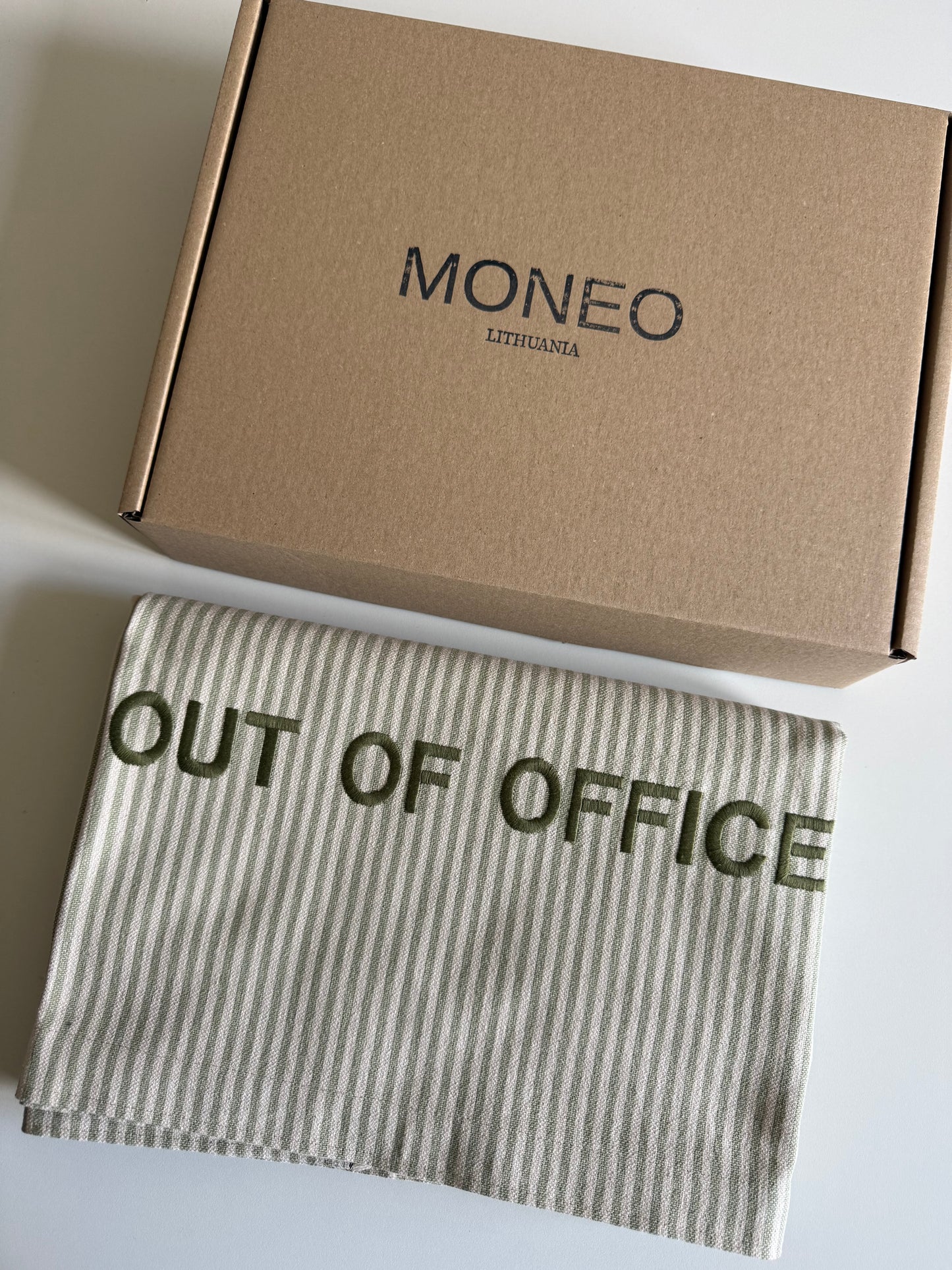 Beach Blanket “ OUT OF OFFICE” GREEN