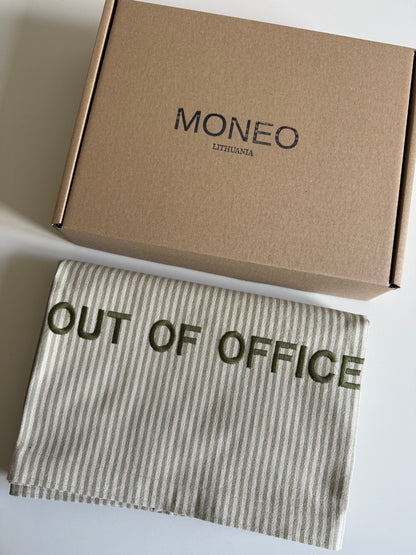 Beach Blanket “ OUT OF OFFICE” GREEN