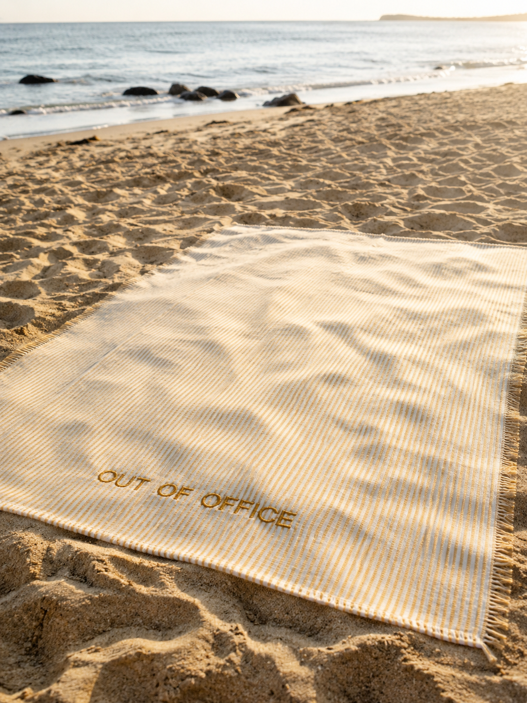 Beach Blanket “ OUT OF OFFICE” YELLOW