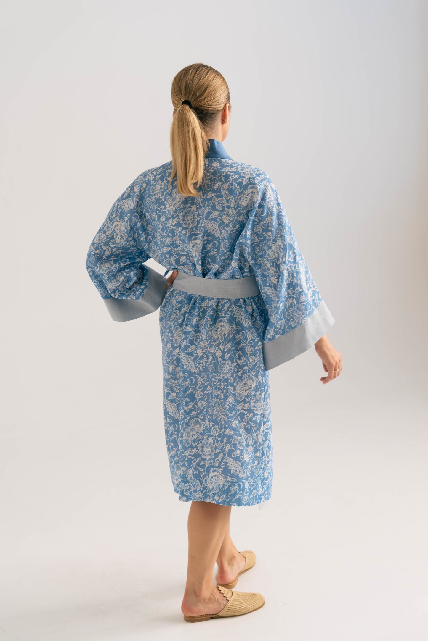 BLOOMS IN BLUE KIMONO