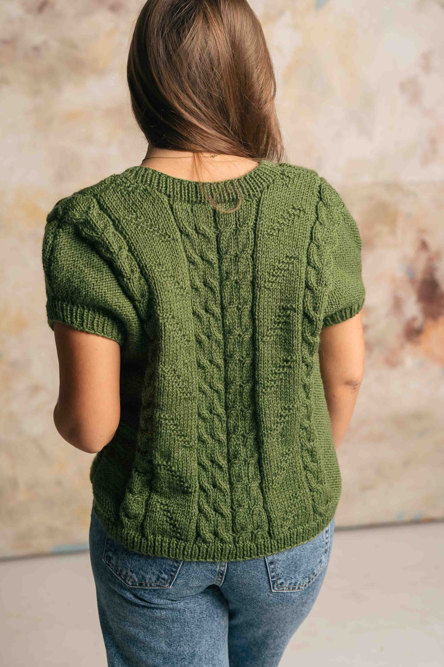 HAND KNITTED GREEN VEST