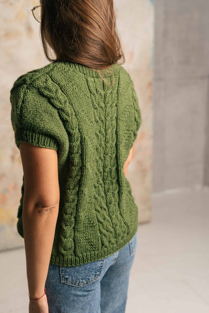 HAND KNITTED GREEN VEST