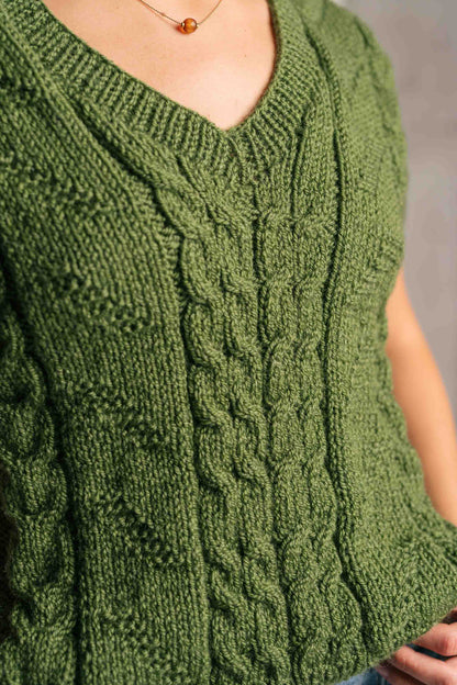 HAND KNITTED GREEN VEST