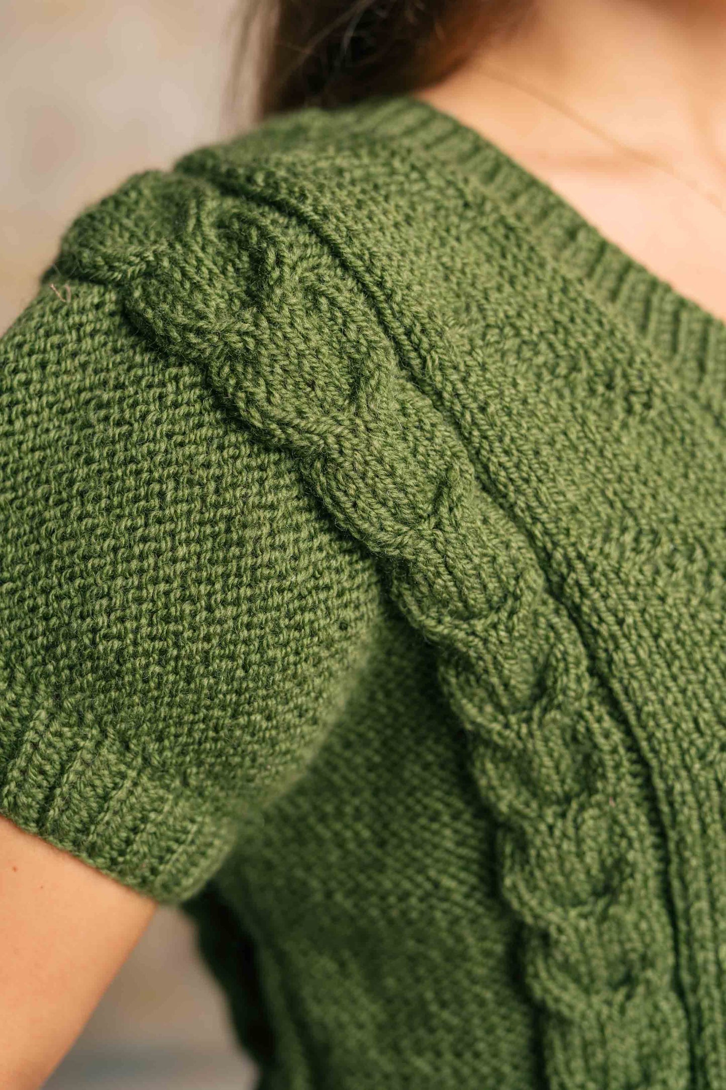 HAND KNITTED GREEN VEST