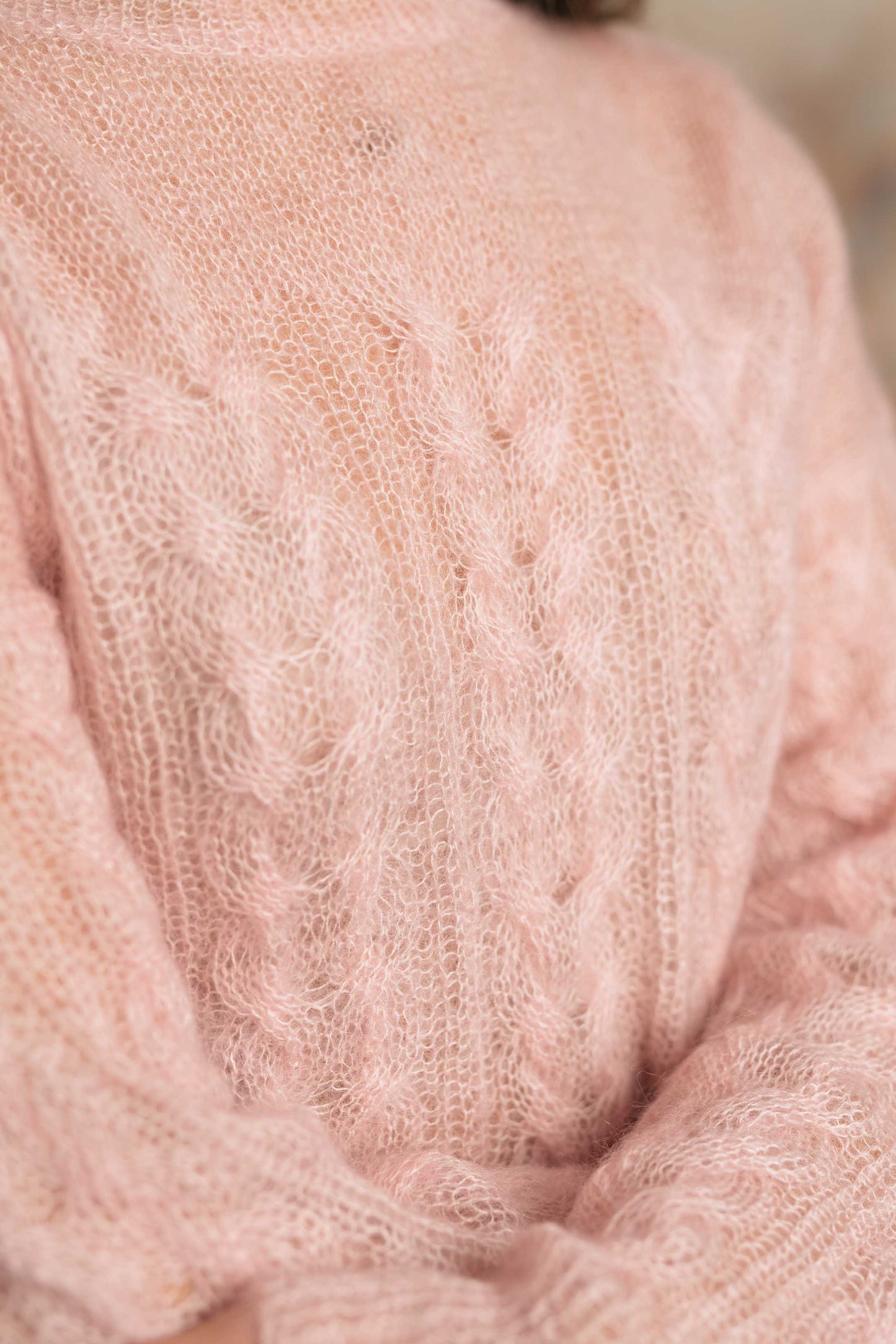 PINK MOHAIR AND SILK SWEATER