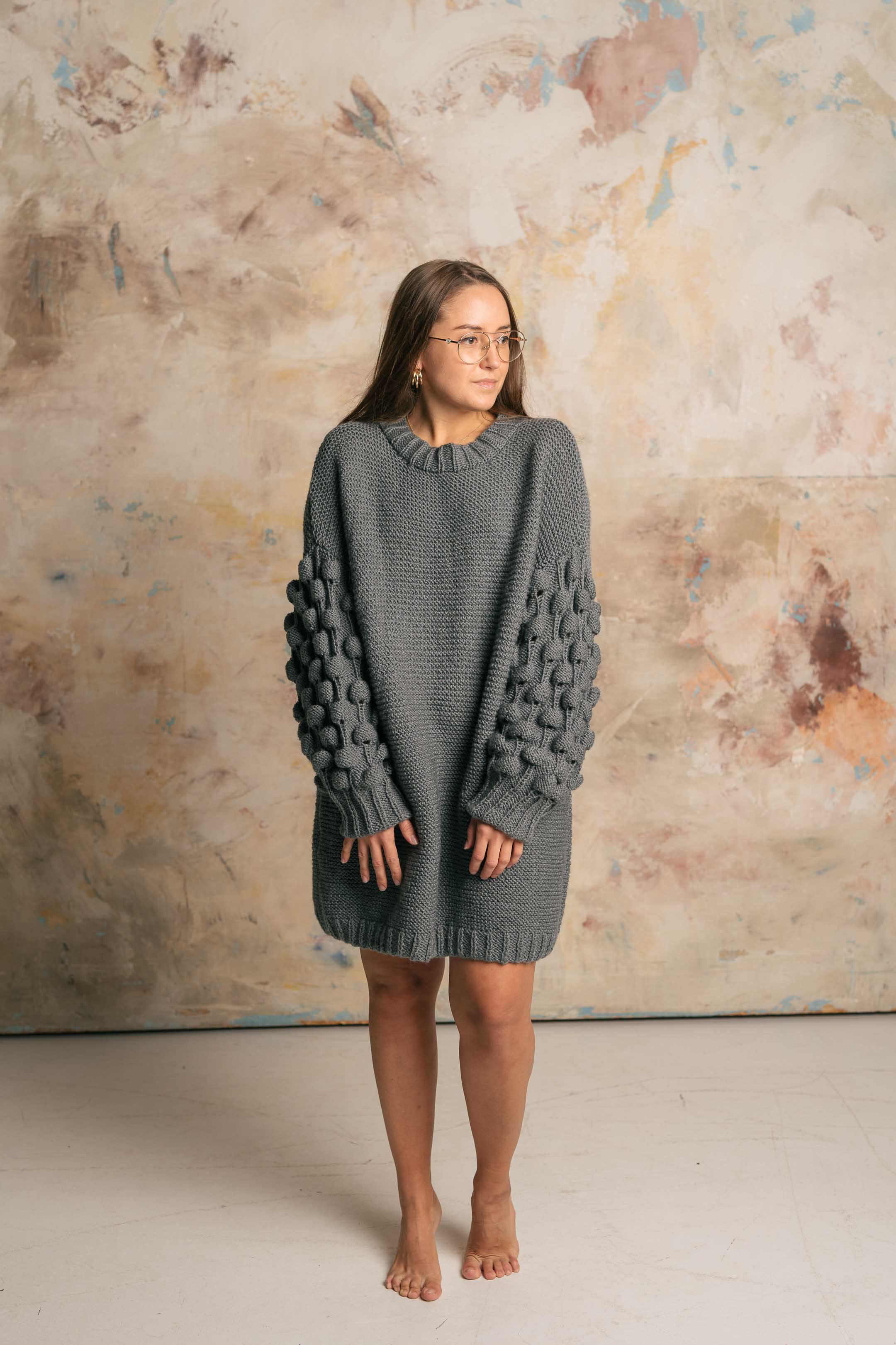 Bubble sleeve best sale sweater dress