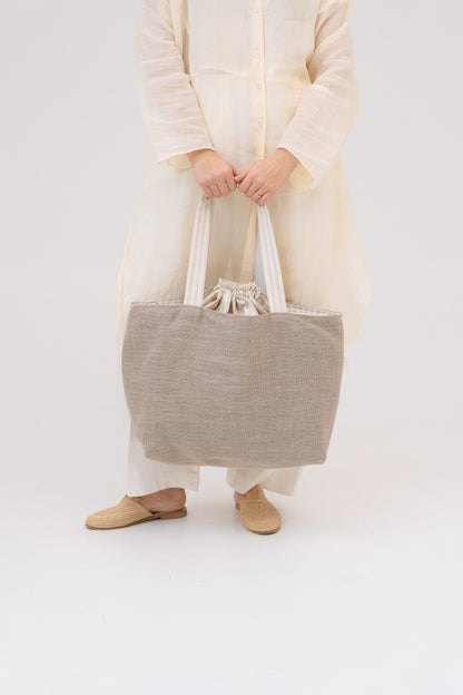 GREY LINEN BAG