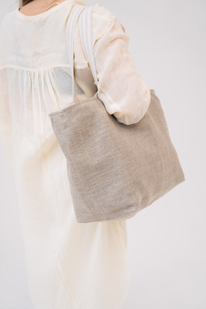 GREY LINEN BAG