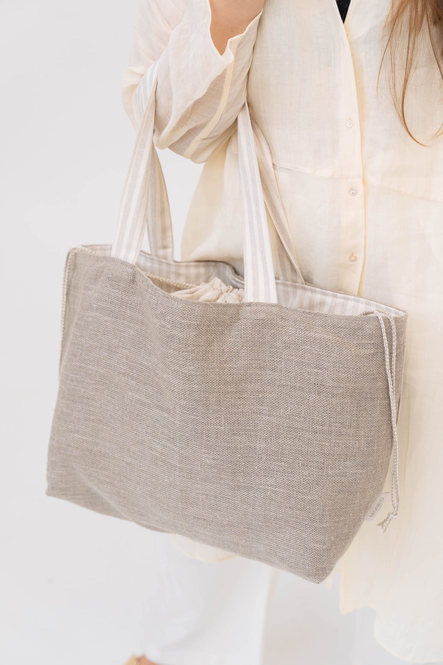 GREY LINEN BAG