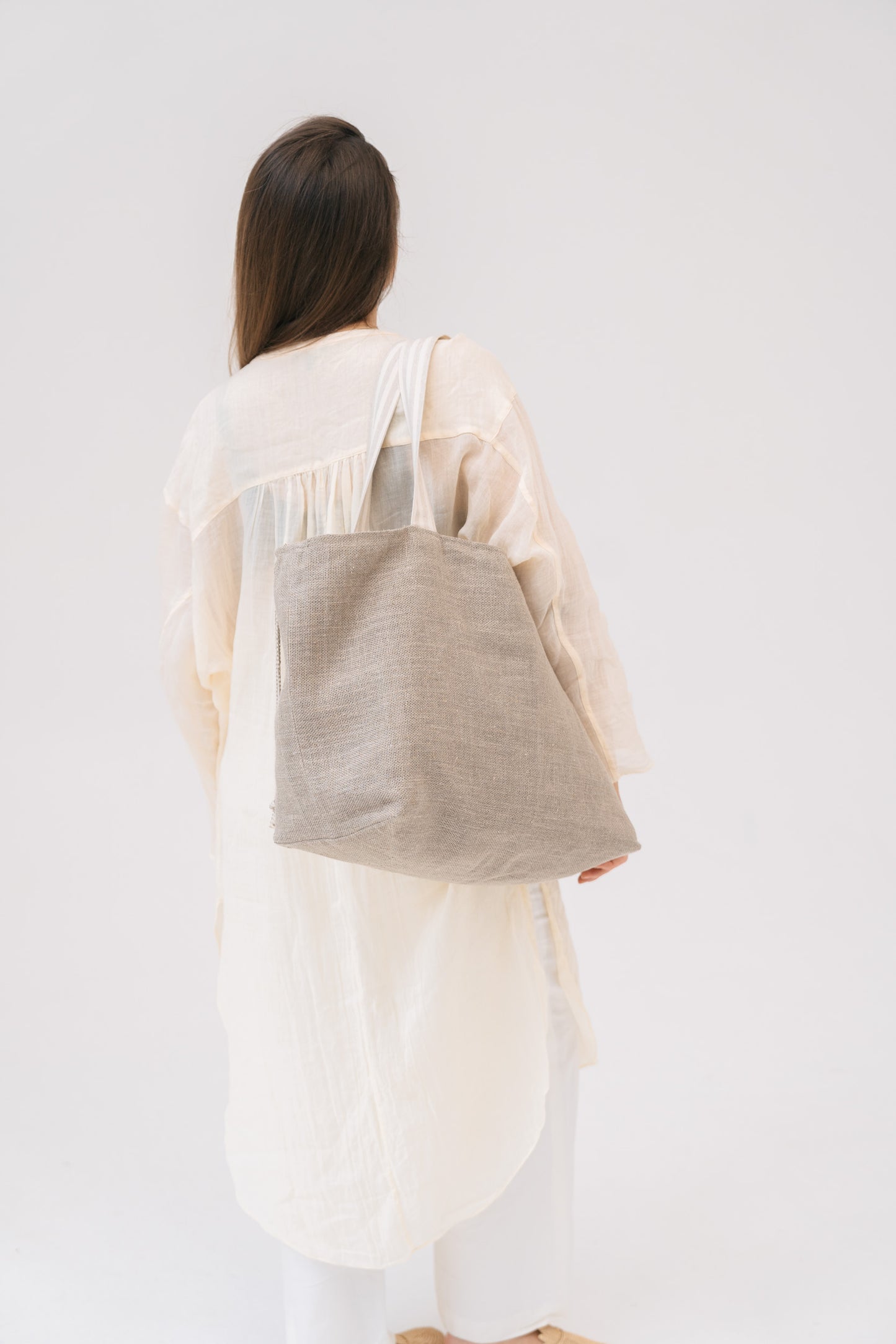 GREY LINEN BAG