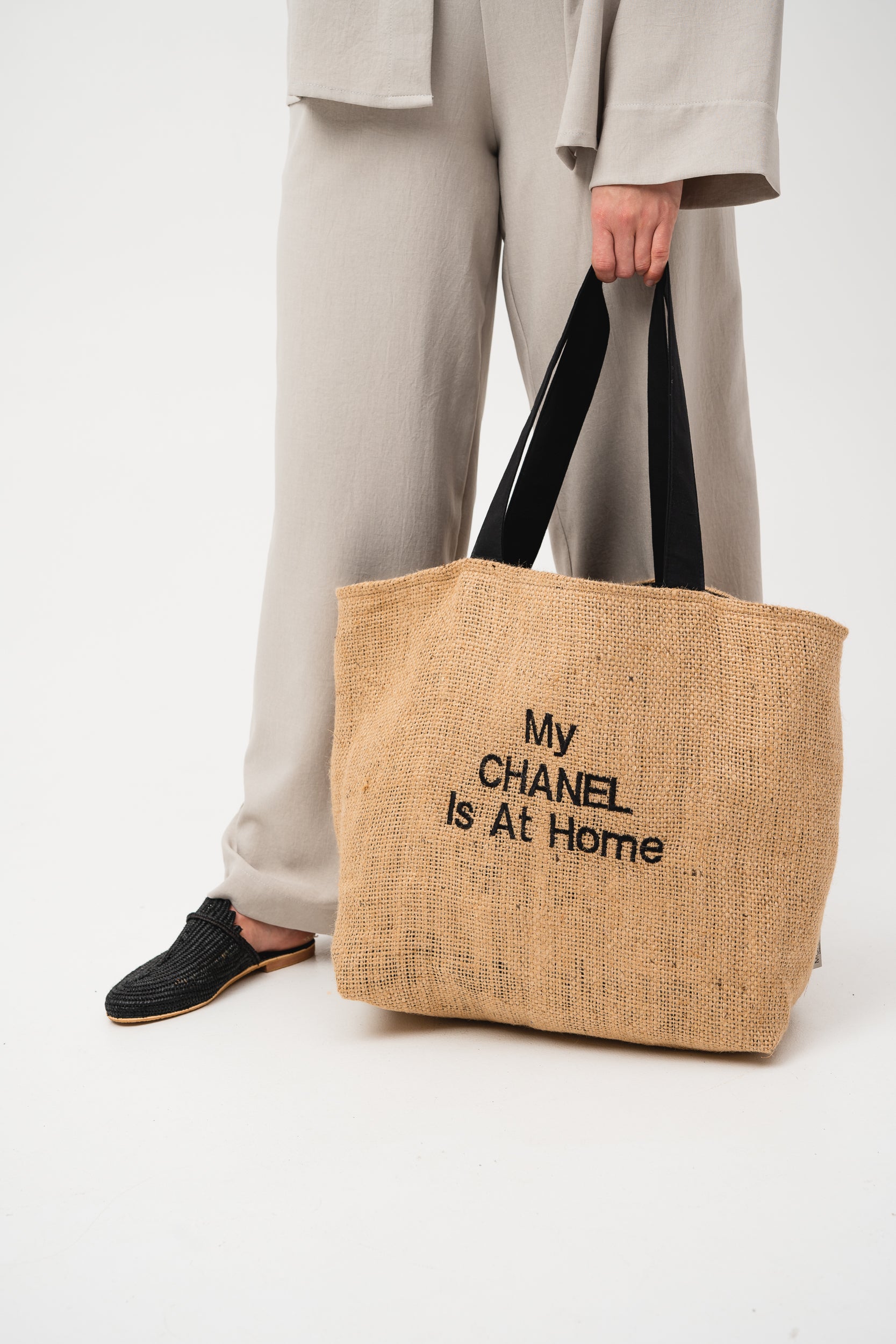 my chanel is at home tote bag